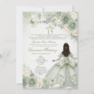 Invitation Vert Fleur de Sauge Espagnol Charra Princesse 15 A