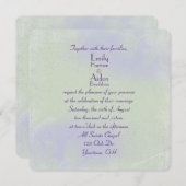 Invitation vert fleuri et violet abstrait (Devant / Derrière)