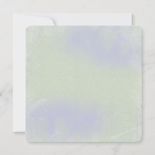 Invitation vert fleuri et violet abstrait (Dos)