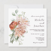 Invitation Vert floral rose doux Mariage chrétien (Devant)