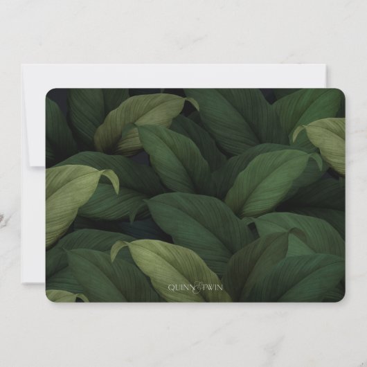 Invitation Vert foncé Feuille (Dos)