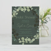 Invitation Vert foncé Vert moderne verdure et quitter la Fête (Debout devant)