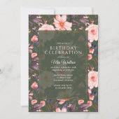 Invitation Vert forestier + Flore rose pâle | Jardin Annivers (Devant)