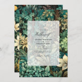 Invitation Vert forêt, Chocolat Brown, Mariage Brown artisana (Devant / Derrière)