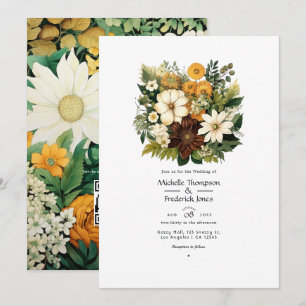 Invitation Vert forêt, Marron Chocolat, Mariage Marron Artisa