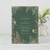 Invitation Vert forêt Terreux Mariage Boisé (Debout devant)