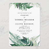 Invitation Vert frais Mariage d'aquarelle moderne (Devant)