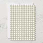 Invitation Vert Gingham Une Oie Idiote 1er Anniversaire (Dos)