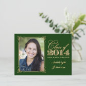 Invitation Vert, Gold Class of 2014 Photo Graduation Invitati (Debout devant)