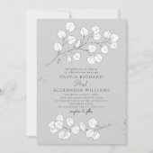 Invitation Vert gris clair Argent Eucalyptus Mariage (Devant)