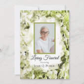 Invitation Vert Hydrangeas Aquarelle Vivante Fête funéraire (Devant)