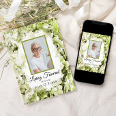 Invitation Vert Hydrangeas Aquarelle Vivante Fête funéraire