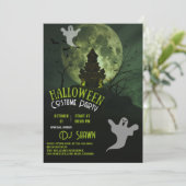 Invitation Vert Illustration Moderne Grunge Éffrayant Hallowe (Debout devant)