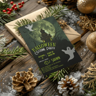 Invitation Vert Illustration Moderne Grunge Éffrayant Hallowe