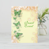 Invitation vert jaune anniversaire fiançailles mariage (Debout devant)