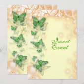 Invitation vert jaune anniversaire fiançailles mariage (Devant / Derrière)