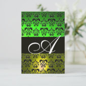INVITATION VERT JAUNE BLACÉ BLANC DOMMASQUE MONOGRAM (Debout devant)