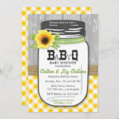 Invitation Vert jaune d'invitation de baby shower de pot de (Devant / Derrière)