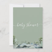 Invitation Vert L'aventure commence Baby shower sauvage (Dos)