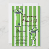 Invitation Vert L'été où j'ai eu 13 ans Mocktail Anniversaire (Devant)