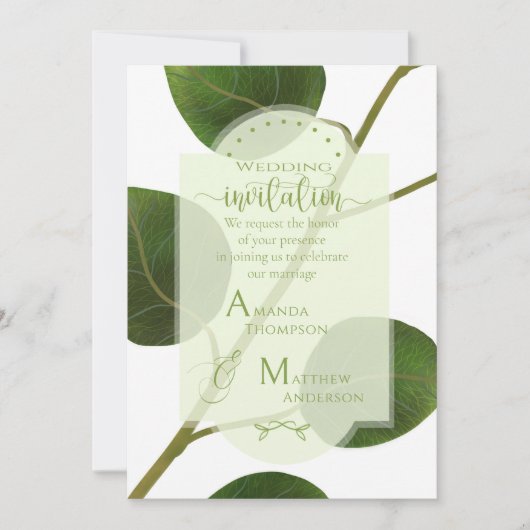 Invitation Vert mariage (Devant)