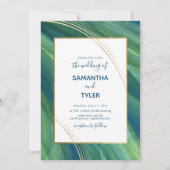 Invitation Vert, Marine et Or Artiste, Terre (Devant)