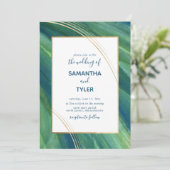 Invitation Vert, Marine et Or Artiste, Terre (Debout devant)