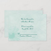 Invitation Vert Menthe Douce Réponse Daisy (Devant / Derrière)