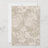 Invitation Vert menthe et floral damasquiné perle pour Quince (Dos)