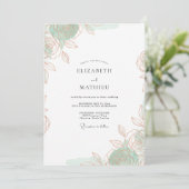 Invitation Vert Menthe Mariage Romantique Éthéré (Debout devant)