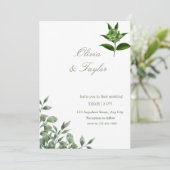 Invitation Vert minimaliste Floral vert eucalyptus (Debout devant)