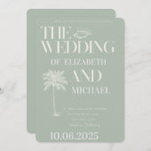 Invitation Vert minimaliste Tropical Mint (Devant / Derrière)
