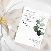 Invitation Vert moderne Blanc Rien Mariage