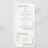 Invitation Vert moderne Botanique Tout en un Mariage (Dos)