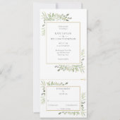 Invitation Vert moderne Botanique Tout en un Mariage (Devant)