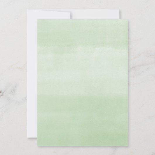 Invitation Vert moderne eucalyptus vert or baptême (Dos)