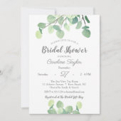 Invitation Vert moderne Fête des mariées simple Eucalyptus (Devant)