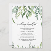 Invitation Vert moderne Foliage Mariage Petit déjeuner (Devant)