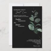 Invitation Vert moderne Noir Rien Mariage soigné (Devant)