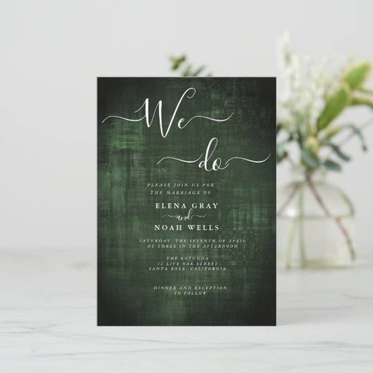 Invitation Vert moderne nous faisons mariage (Debout devant)