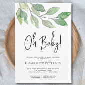Invitation Vert moderne Oh Baby Baby shower
