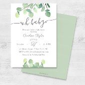 Invitation Vert moderne Oh Baby Baby shower simple