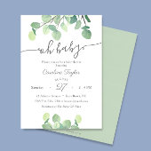 Invitation Vert moderne Oh Baby Baby shower simple
