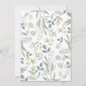 Invitation Vert moderne Or Botanique Baby Boy Douche (Dos)