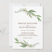 Invitation Vert moderne Sage vert Boho Eucalyptus Mariage (Devant)