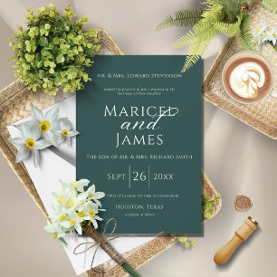 Invitation Vert moderne Simple mariage élégant
