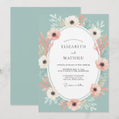 Invitation Vert Mousse Délicat Mariage de Printemps (Devant / Derrière)
