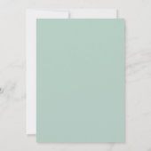 Invitation Vert Mousse Poli Mariage Floral (Dos)