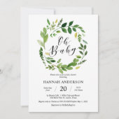 Invitation Vert Oh Baby shower Script moderne (Devant)