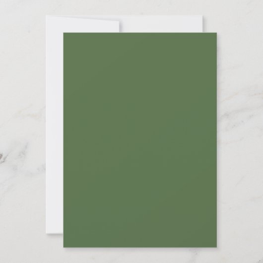 Invitation Vert olive clair 5" x 7" Mariage blanc (Devant)